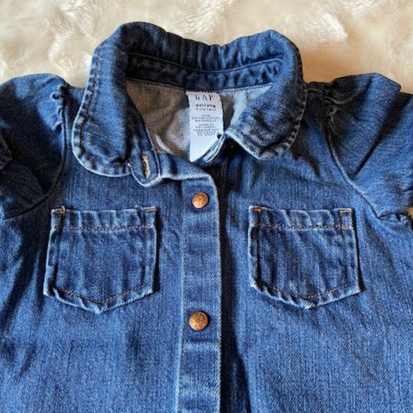 Baby Gap Vintage Blue Denim Dress Size 2 - Picture 6 of 10